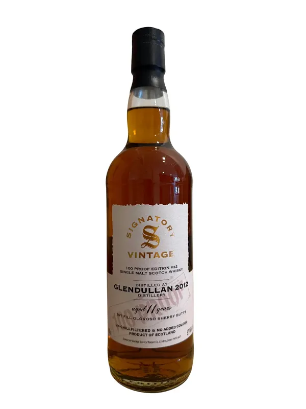 Glendullan 100 Proof Edition No. 32 11 Year Old, Oloroso Sherry Cask, 2012, Signatory Vintage, 57.1% whisky bottle