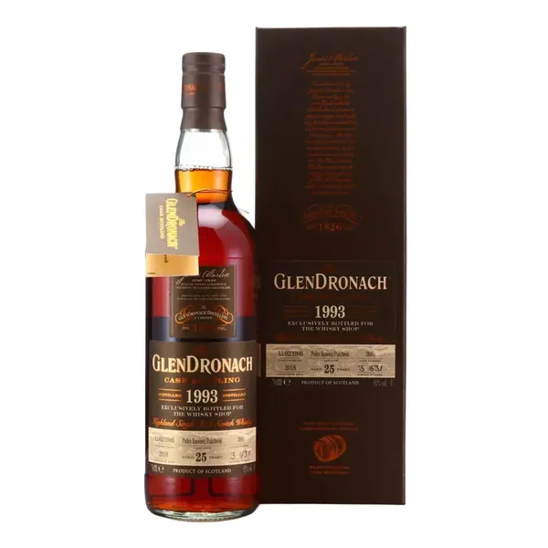 GlenDronach 25 Year Old, Pedro Ximenez Cask, Cask #395, 2018, 51% whisky bottle