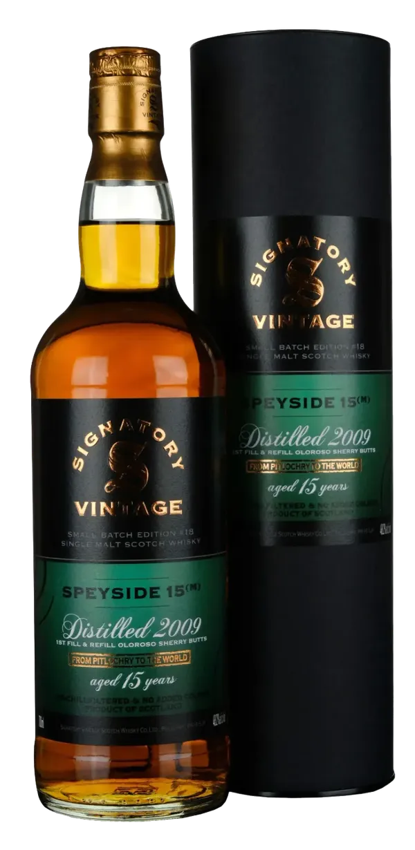 Speyside (M) Small Batch Edition No. 18 15 Year Old, Oloroso Sherry Cask, 2009, Signatory Vintage, 48.2% whisky bottle