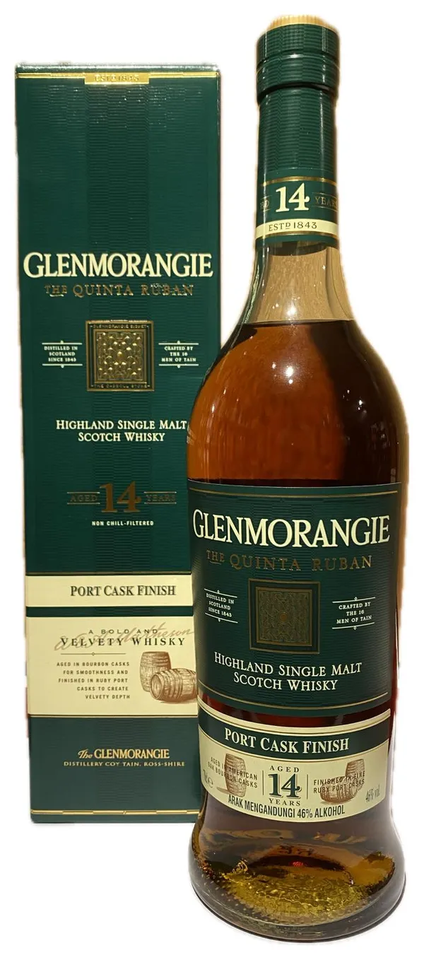 Glenmorangie The Quinta Ruban 14 Year Old, Bourbon & Port Cask, 46%, 1L whisky bottle